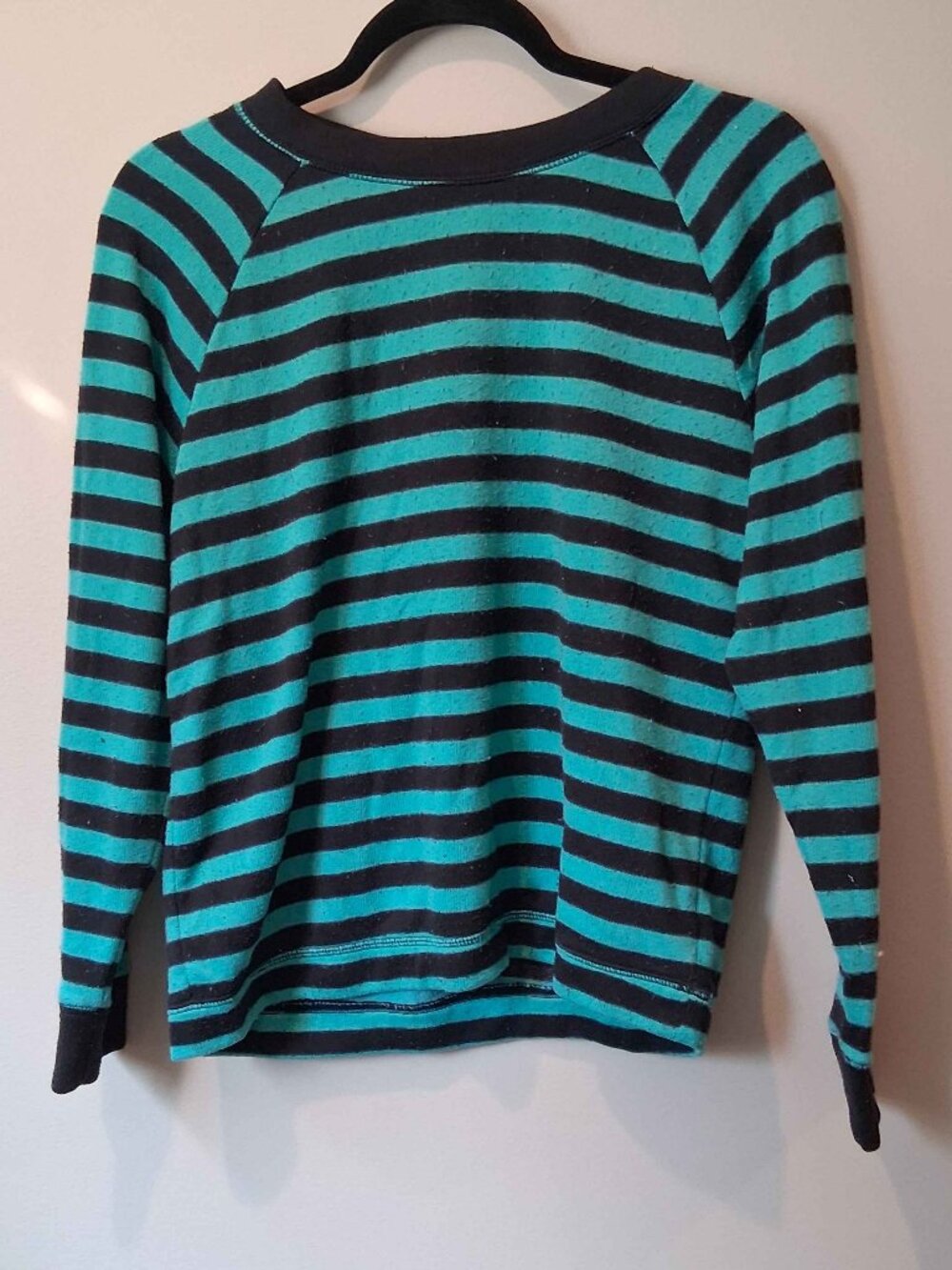 Authentic American Heritage Black and Teal Fluffy Sweater Size M